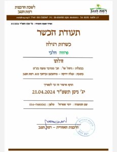 תעודת הכשר קפה זולתו